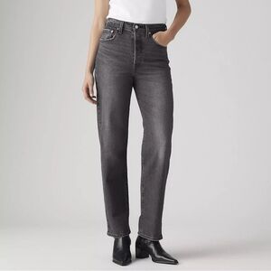 Levi's Premium Ribcage Straight Ankle Jeans in Gray/Black - Size 30 (W30 - L29)